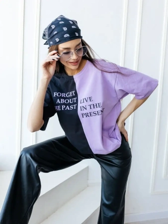 Футболка с принтом оверсайз больших размеров