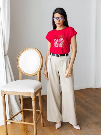 Футболка женская больших размеров с принтом нарядная